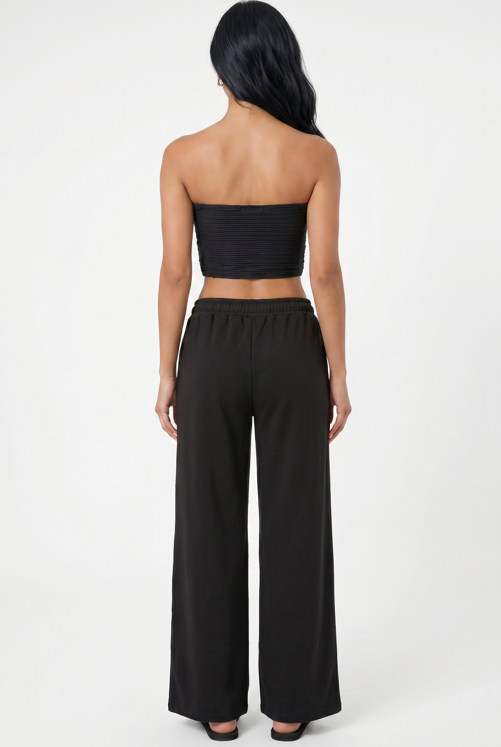Wide-Leg Drawstring Sweatpants