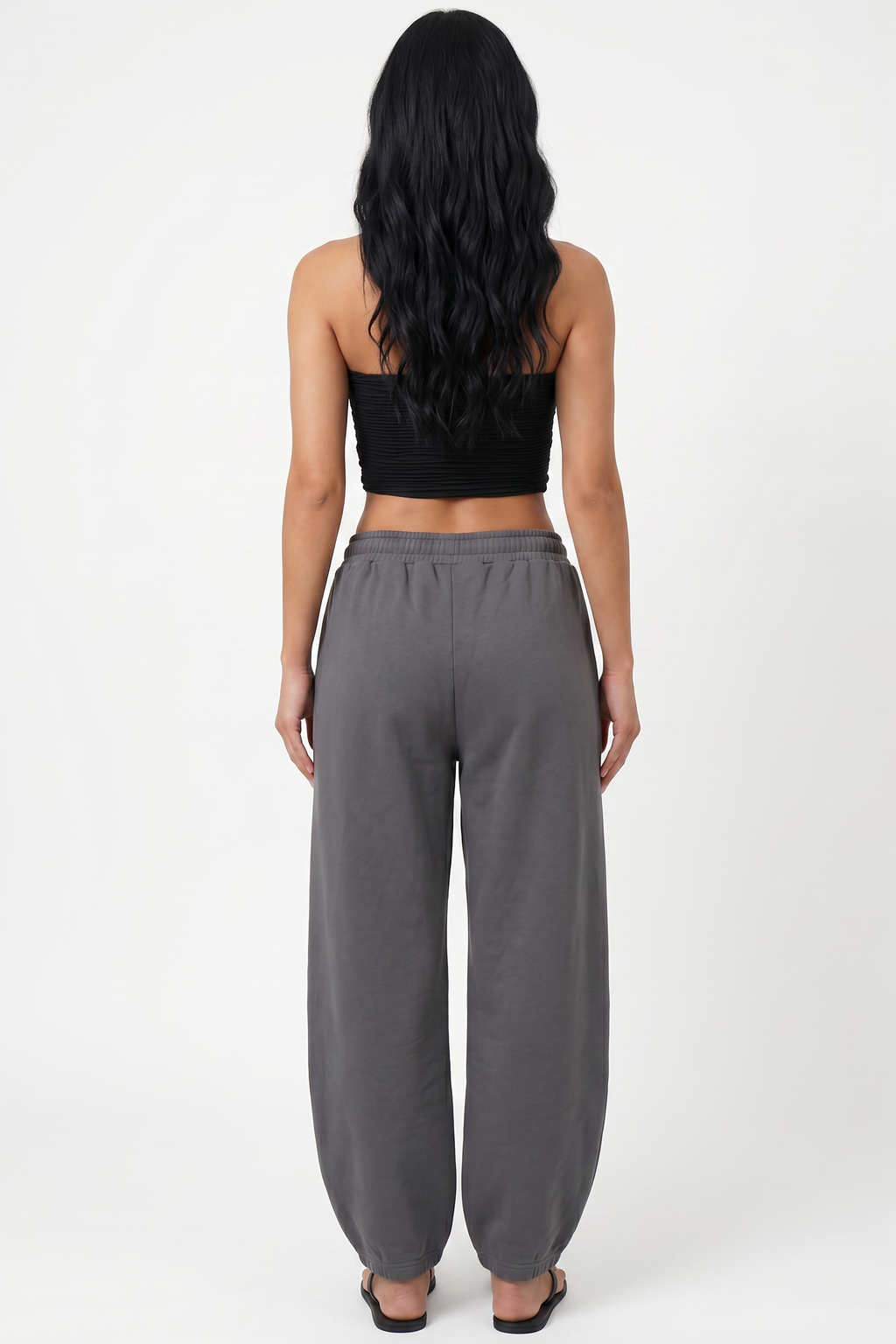 Balloon-Leg Drawstring Sweatpants
