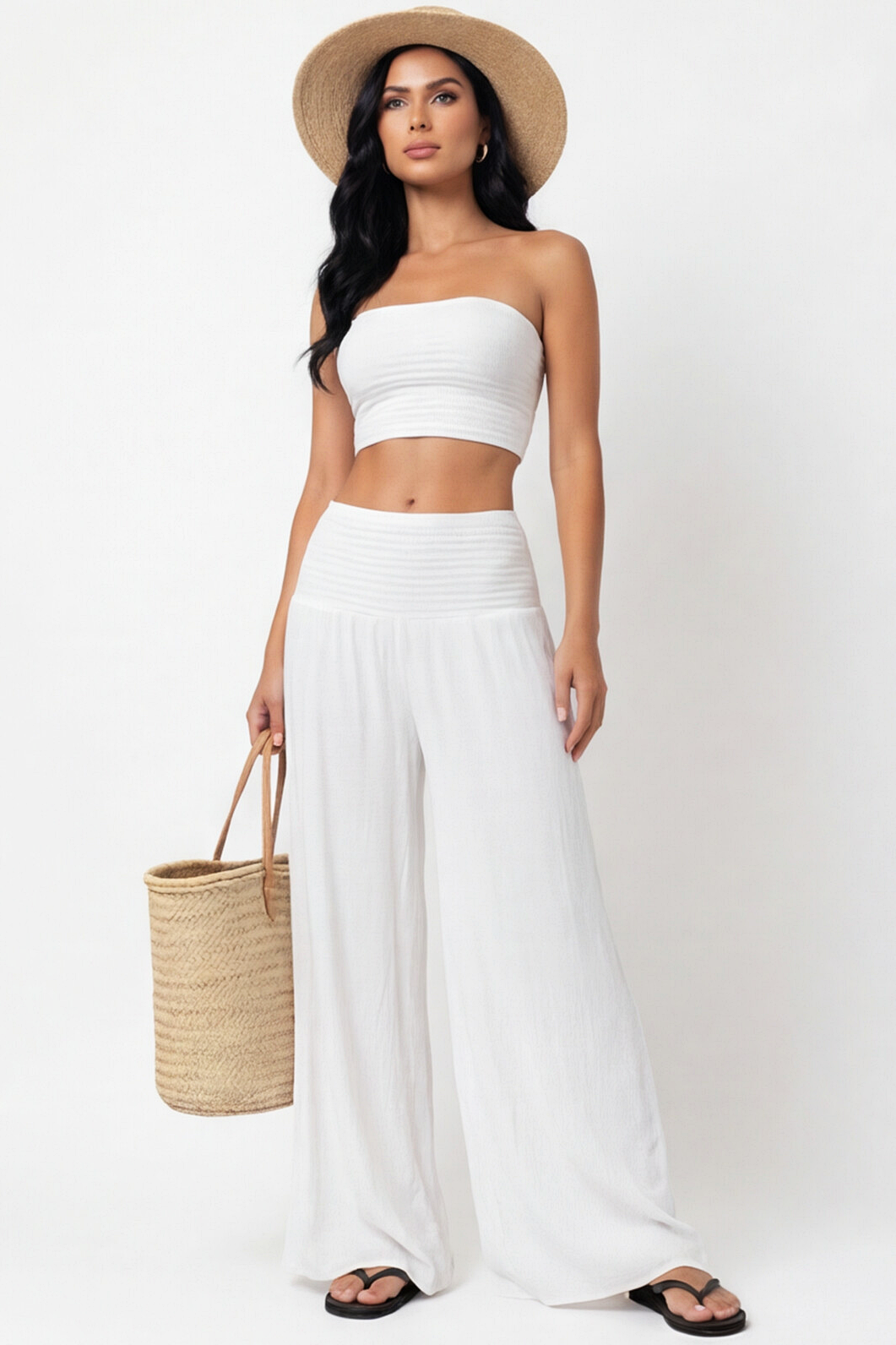 Bandeau & Wide-Leg Palazzo Set