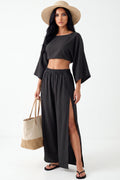 Dolman Crop &amp; Split-Leg Pant Set
