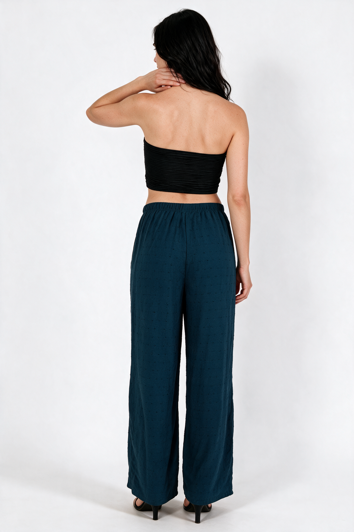 Sunbeam Textured Pants - Petrol Blue - back